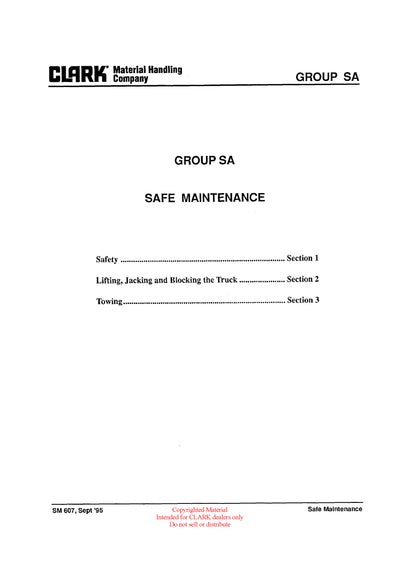 Clark SM-607D Diesel Towing Tractor Service Repair Manual - PDF Download