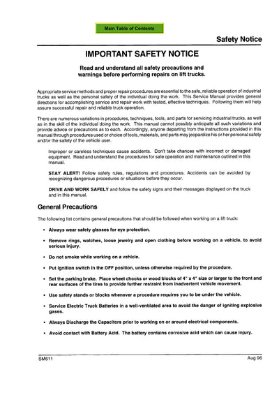 Clark WP 40 (SM-611) Pallet Jack Service Repair Manual - PDF Download