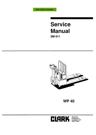 Clark WP 40 (SM-611) Pallet Jack Service Repair Manual - PDF Download
