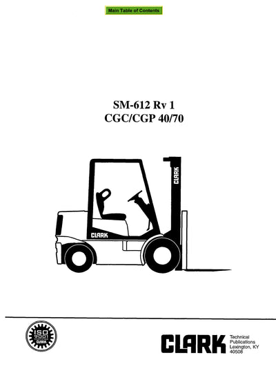  Clark CGC CGP 40-60 (SM-612) Forklift Service Repair Manual - PDF Download