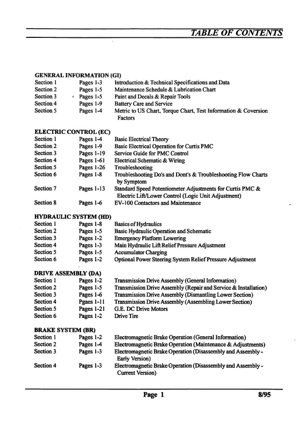 Clark NOS 15 (SM-613) Forklift Service Repair Manual - PDF Download