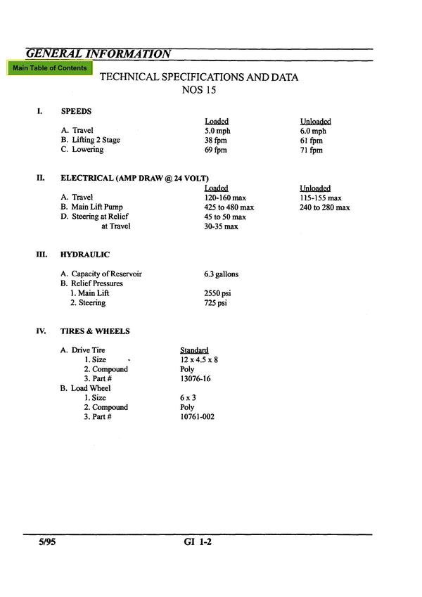 Clark NOS 15 (SM-613) Forklift Service Repair Manual - PDF Download