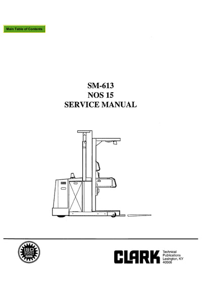 Clark NOS 15 (SM-613) Forklift Service Repair Manual - PDF Download