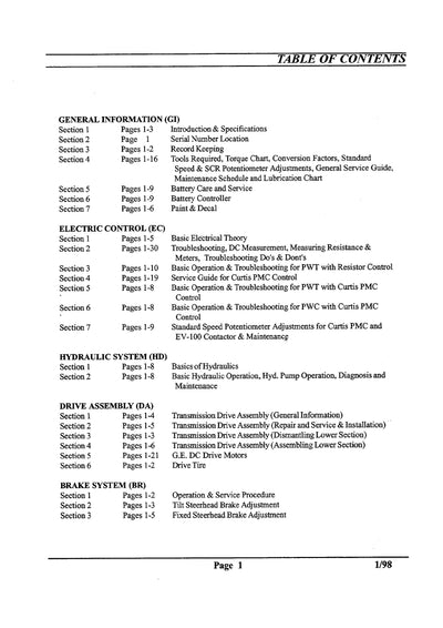 ClarkPWC 30 PWT 7 (SM-614) Pallet Jack Service Repair Manual - PDF Download
