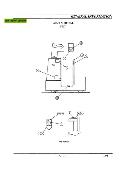 ClarkPWC 30 PWT 7 (SM-614) Pallet Jack Service Repair Manual - PDF Download