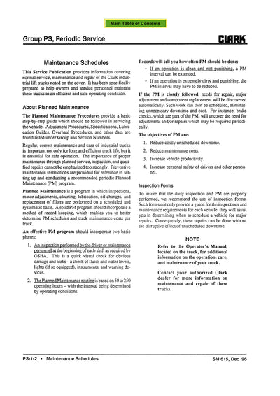 Clark ECG 20-32 (SM-615) Forklift Service Repair Manual - PDF Download
