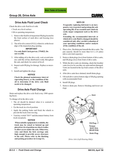Clark TMG 12-25 (SM-616) Forklift Service Repair Manual - PDF Download