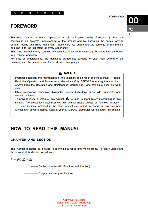 Clark CMP 20-30 (SM-688) Forklift Service Repair Manual - PDF Download
