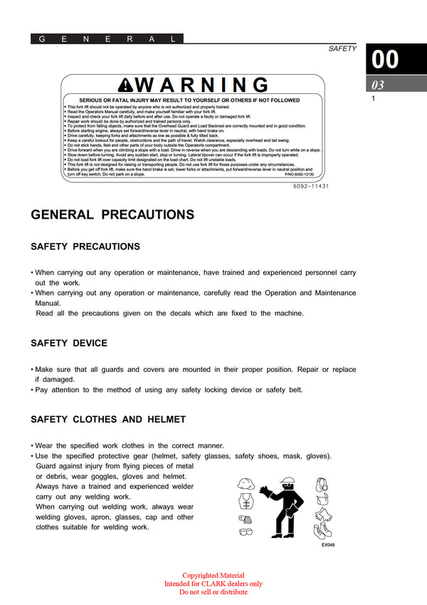 Clark CMP 20-30 (SM-688) Forklift Service Repair Manual - PDF Download
