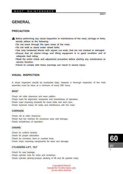 Clark CMP 50-75 (SM-690) Forklift Service Repair Manual - PDF Download