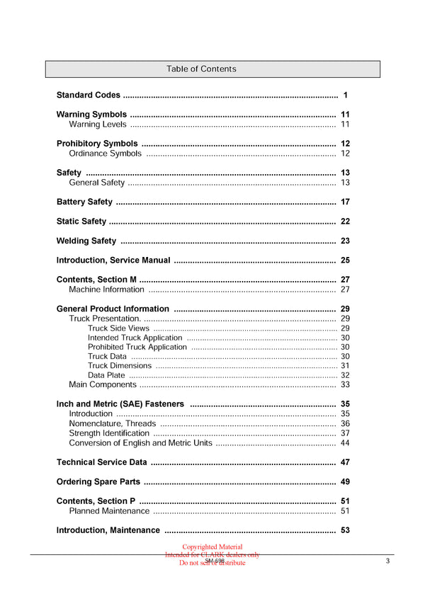 Clark WP 45 (SM-698) Pallet Jack Service Repair Manual - PDF Download