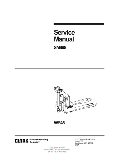 Clark WP 45 (SM-698) Pallet Jack Service Repair Manual - PDF Download