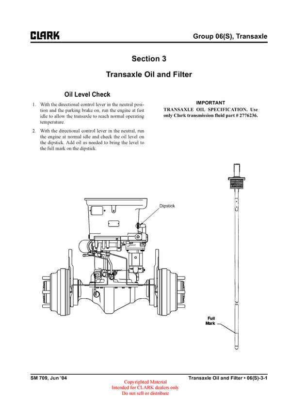 Clark C15-35 (SM-709) Forklift Service Repair Manual - PDF Download