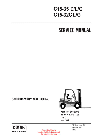 Clark C15-35 (SM-709) Forklift Service Repair Manual - PDF Download