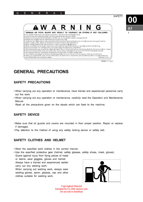 Clark SM-713 CMO 50-75 Forklift Service Repair Manual - PDF Download