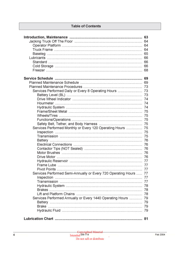 Clark SM-714 OPX15X Forklift Service Repair Manual - PDF Download