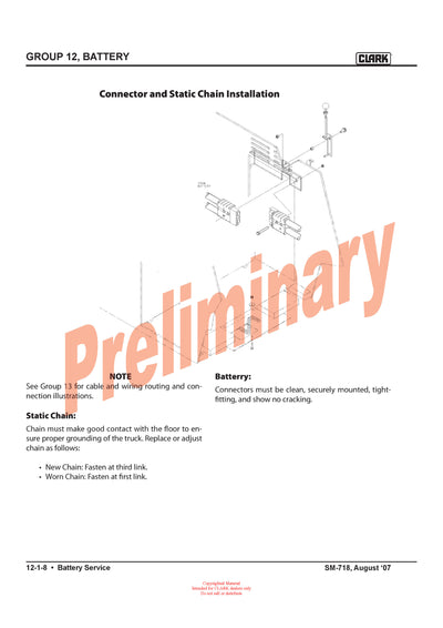 Clark SM-718 ESX 12-25 Forklift Service Repair Manual - PDF Download