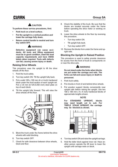 Clark ESX 12-25 (SM-718) Forklift Service Repair Manual - PDF Download