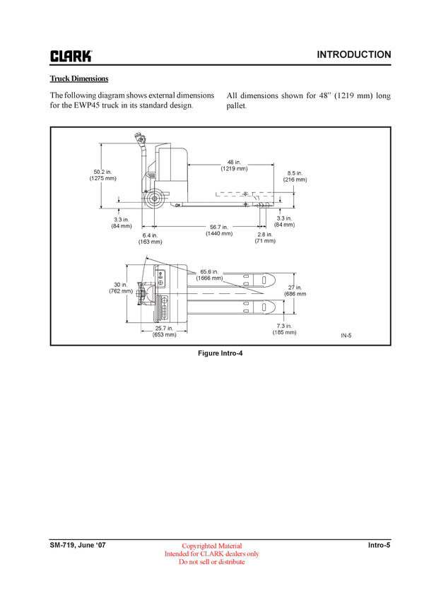 Clark SM-719 EWP 45 Forklift Service Repair Manual - PDF Download