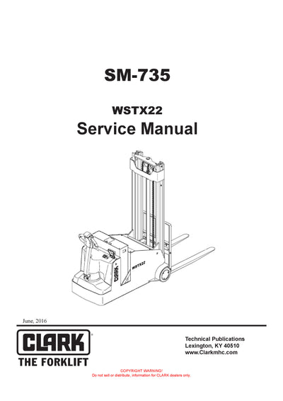 Clark SM-735 Forklift Service Repair Manual - PDF Download