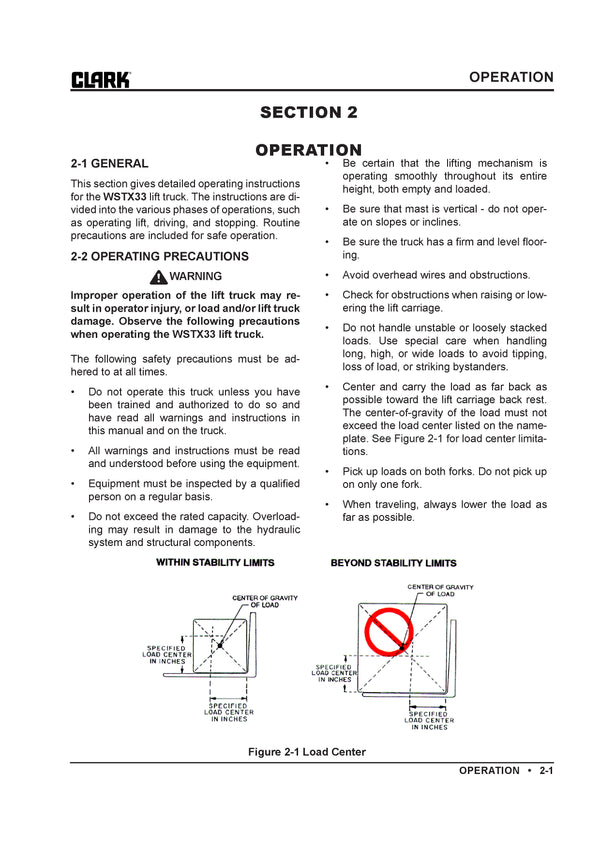 Clark SM-743 Forklift Service Repair Manual - PDF Download