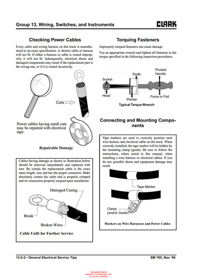 Clark GEX 20-30 (SM-765) Forklift Service Repair Manual - PDF Download