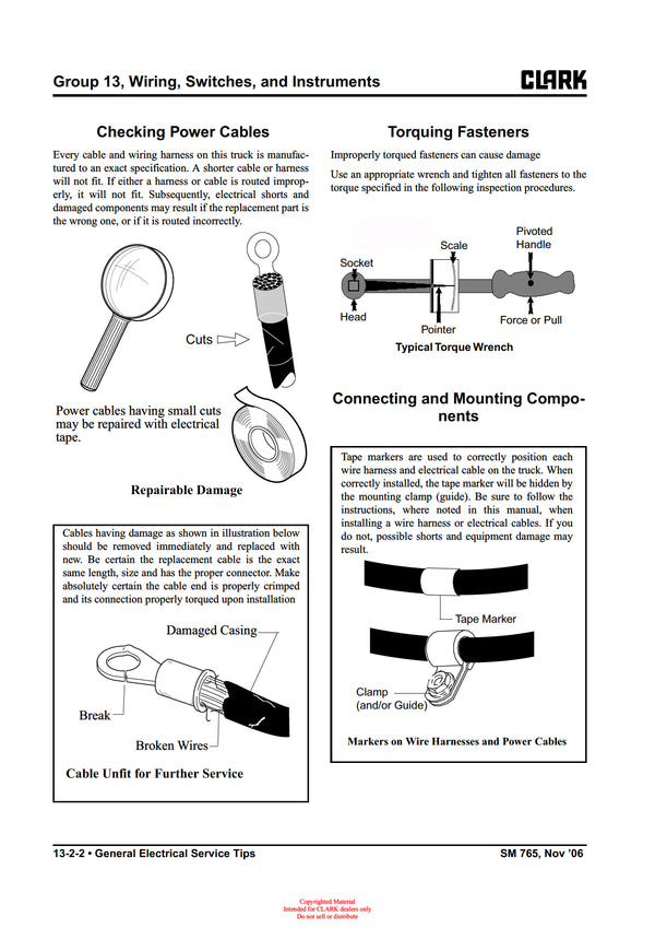 Clark GEX 20-30 (SM-765) Forklift Service Repair Manual - PDF Download