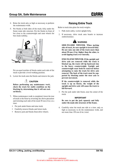 Clark GEX 20-30 (SM-765) Forklift Service Repair Manual - PDF Download