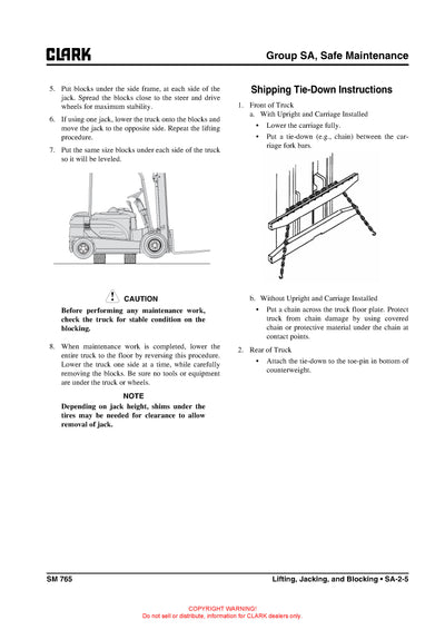  Clark GEX 20-30 (SM-765) Forklift Service Repair Manual - PDF Download