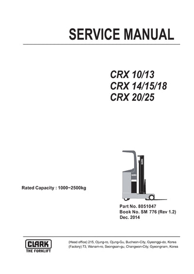 Clark SM-776 Forklift Service Repair Manual - PDF Download