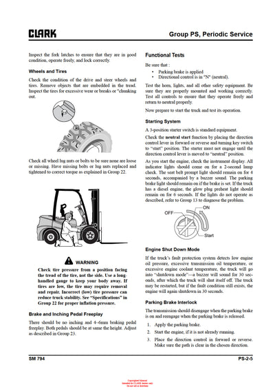 Clark SM-794 Forklift Service Repair Manual - PDF Download