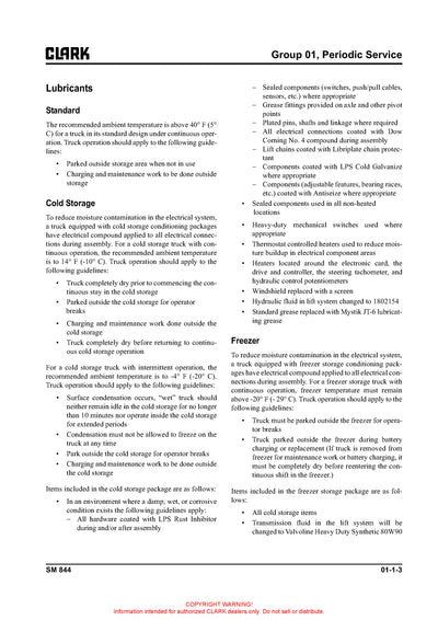 Clark (SM-844) OSX 15 Forklift Service Repair Manual - PDF Download