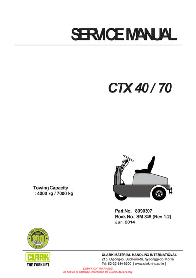 Clark SM-849 Forklift Service Repair Manual - PDF Download