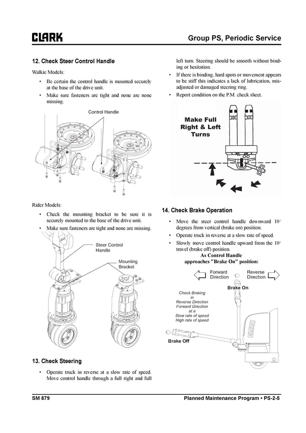 Clark SM-879 Forklift Service Repair Manual - PDF Download