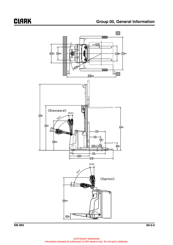 Clark SSX 12/16/18 (SM-994) Straddle Stacker Service Repair Manual - PDF Download