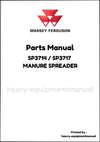 Massey Ferguson SP3714 / SP3717 MANURE SPREADER Parts Manual - Download PDF