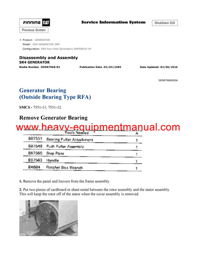 DOWNLOAD CATERPILLAR SR4 GENERATOR SERVICE REPAIR MANUAL 3WF