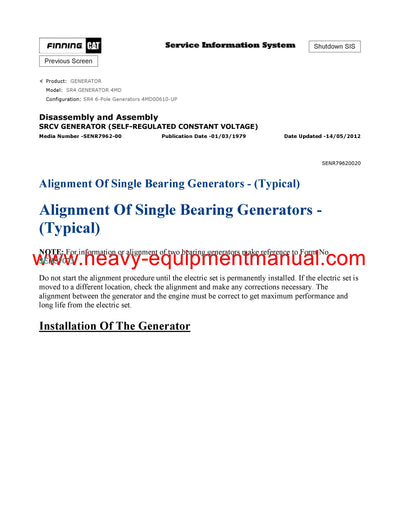 DOWNLOAD CATERPILLAR SR4 GENERATOR SERVICE REPAIR MANUAL 4MD