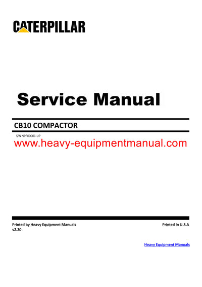 DOWNLOAD CATERPILLAR CB10 COMPACTOR SERVICE REPAIR MANUAL NPP