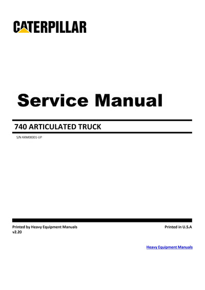 Download Caterpillar 740 Articulated Truck Service Repair Manual AXM