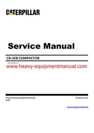 DOWNLOAD CATERPILLAR CB-32B COMPACTOR SERVICE REPAIR MANUAL 3H2