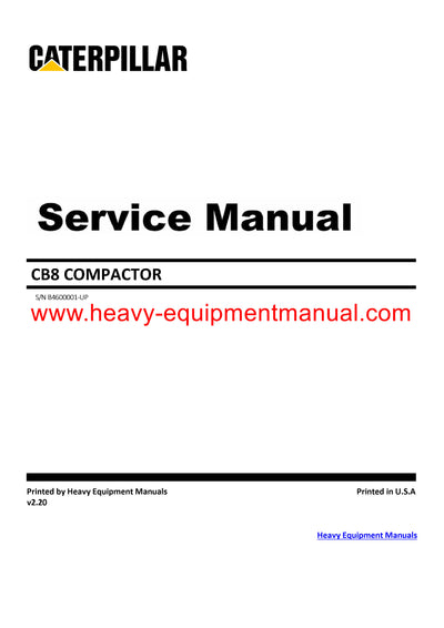 DOWNLOAD CATERPILLAR CB8 COMPACTOR SERVICE REPAIR MANUAL B46