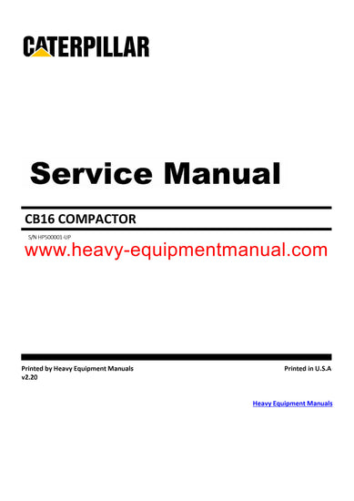 DOWNLOAD CATERPILLAR CB16 COMPACTOR SERVICE REPAIR MANUAL HP5