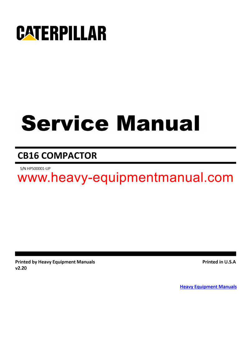 DOWNLOAD CATERPILLAR CB16 COMPACTOR SERVICE REPAIR MANUAL HP5