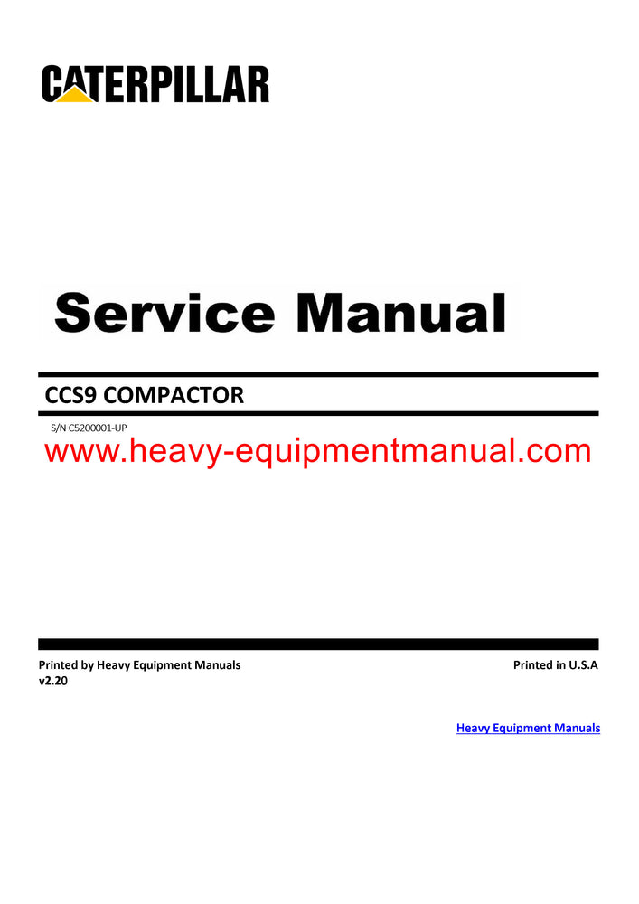 DOWNLOAD CATERPILLAR CCS9 COMPACTOR SERVICE REPAIR MANUAL C52