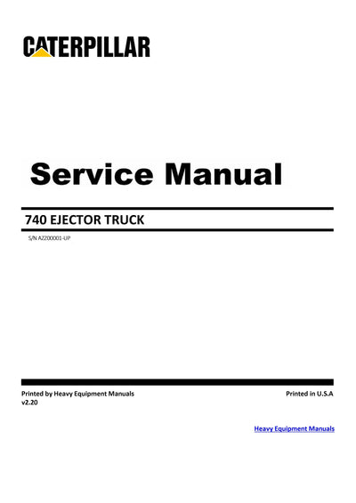 Download Caterpillar 740 Ejector Truck Service Repair Manual AZZ