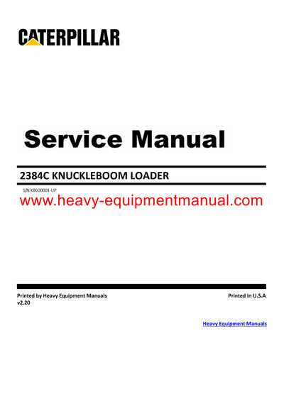 DOWNLOAD CATERPILLAR 2384C KNUCKLEBOOM LOADER SERVICE REPAIR MANUAL KB6