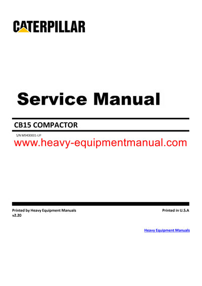DOWNLOAD CATERPILLAR CB15 COMPACTOR SERVICE REPAIR MANUAL M94