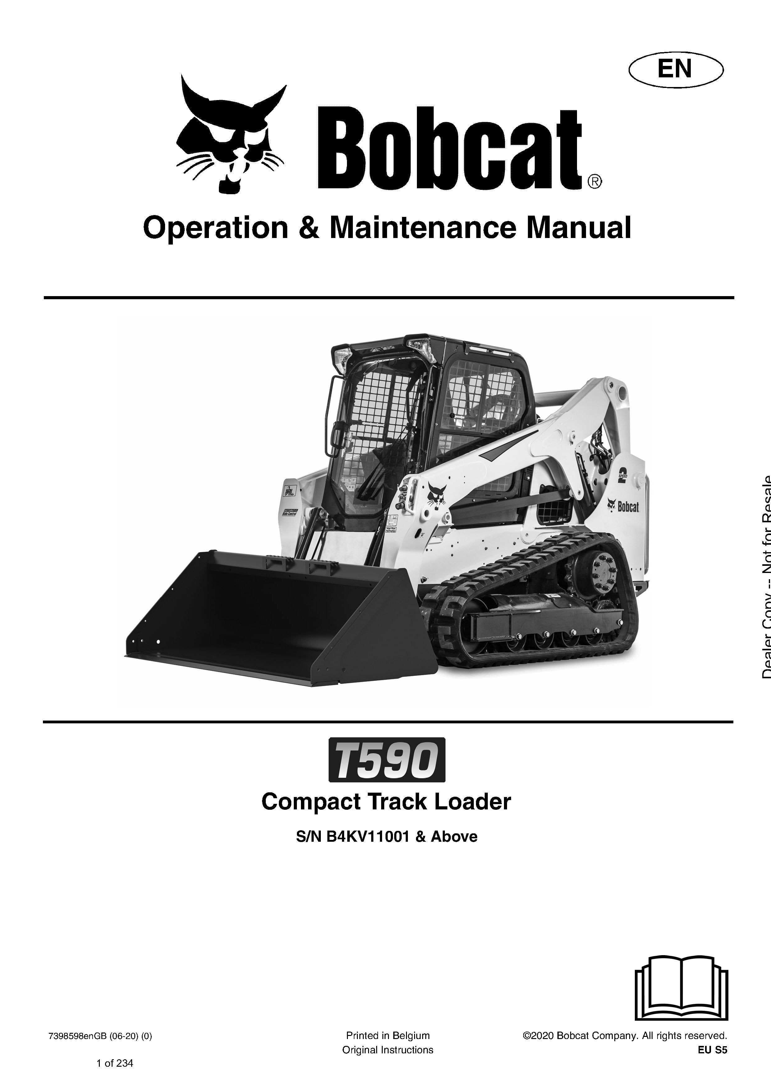 Bobcat T590 Compact Track Loader (7398598) Oper... – Heavy Equipment Manual