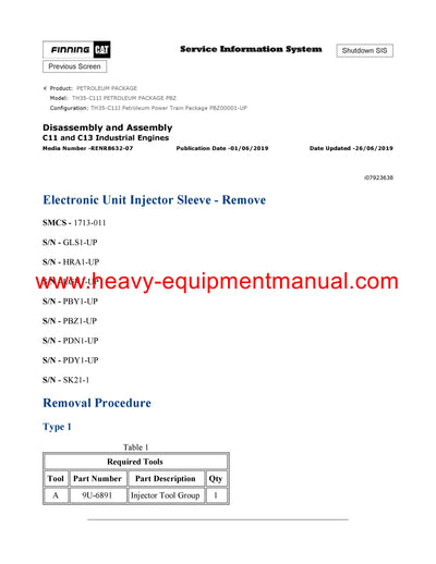 DOWNLOAD CATERPILLAR TH35-C11I PETROLEUM PACKAGE SERVICE REPAIR MANUAL PBZ